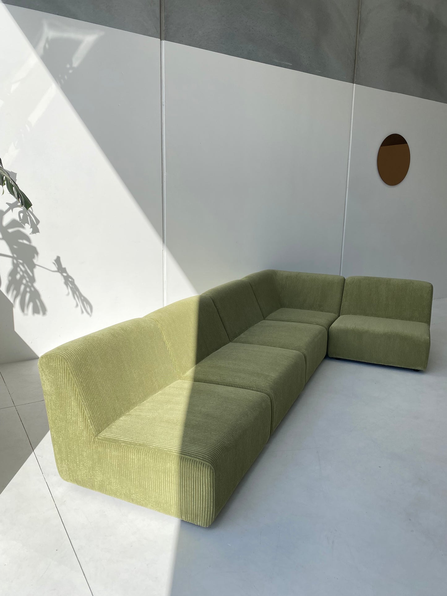 Green Corduroy Modular Sofa