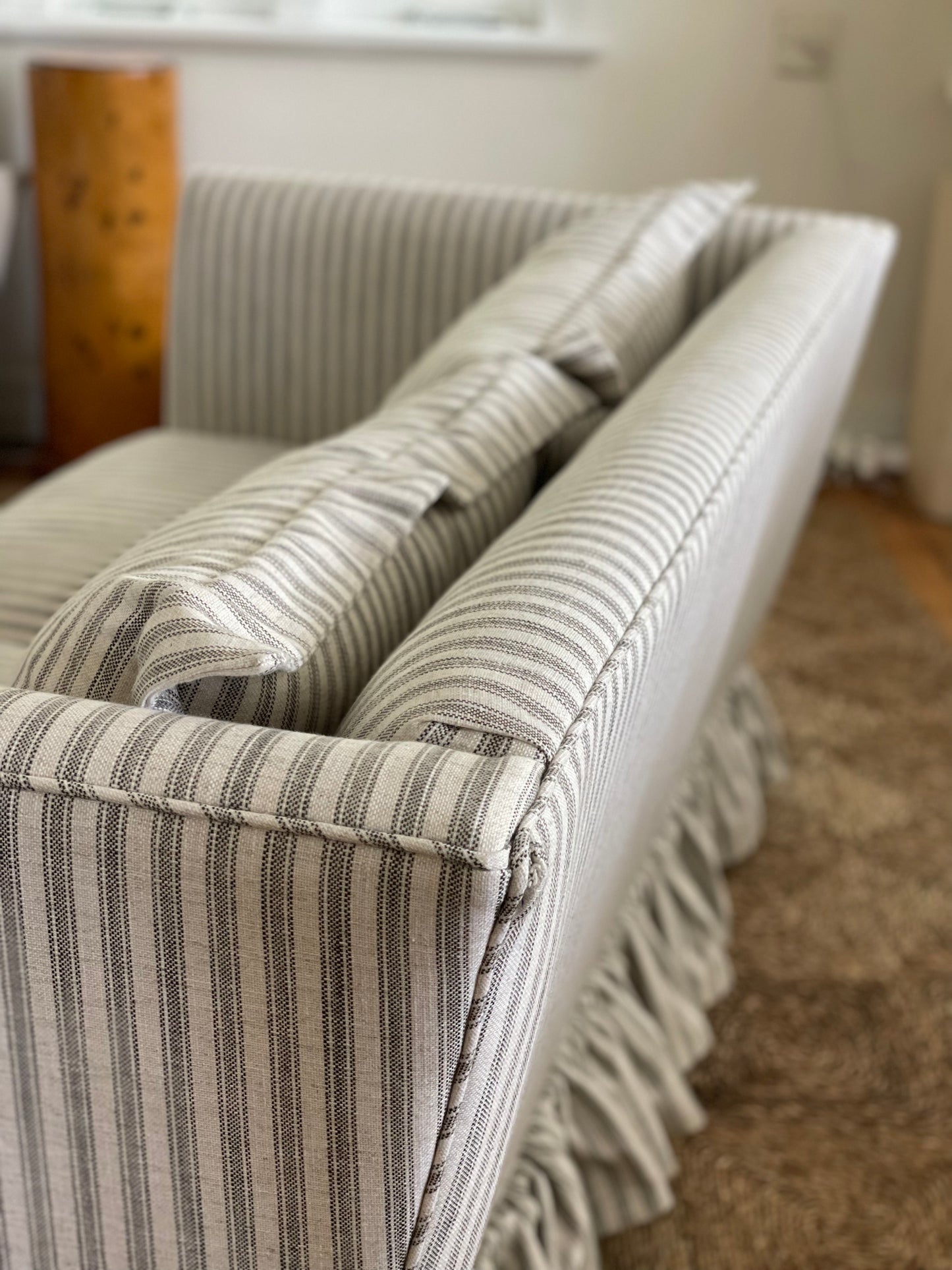 Striped Ruffle Sofa