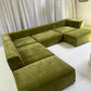 Bespoke Large Olive Velvet Modular Sofa Set