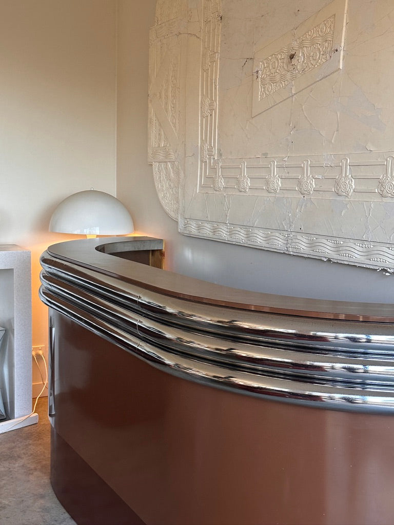 Vintage Custom Space Age Chrome Bar / Counter