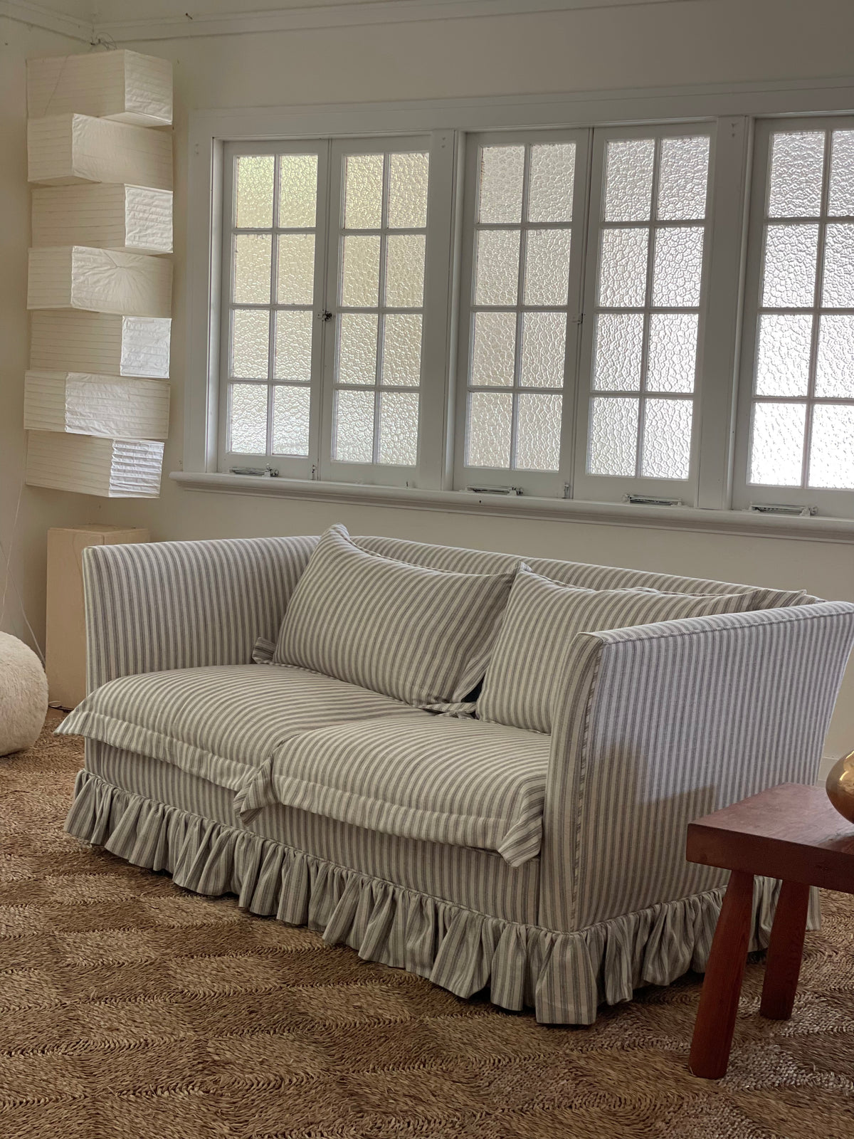 Striped Ruffle Sofa