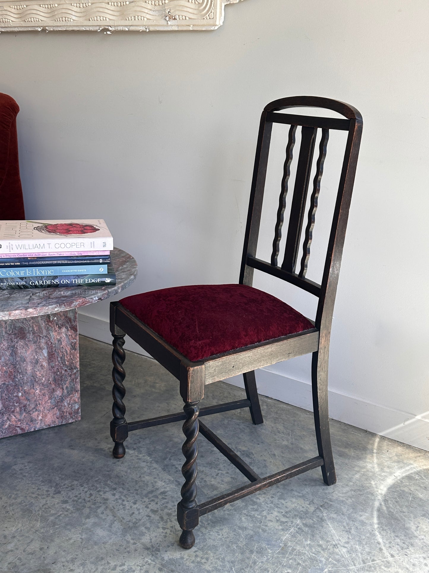 Victorian Blackened Barley-Twist Statement / Hall Chair