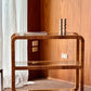Vintage Glass and Wicker Console Table