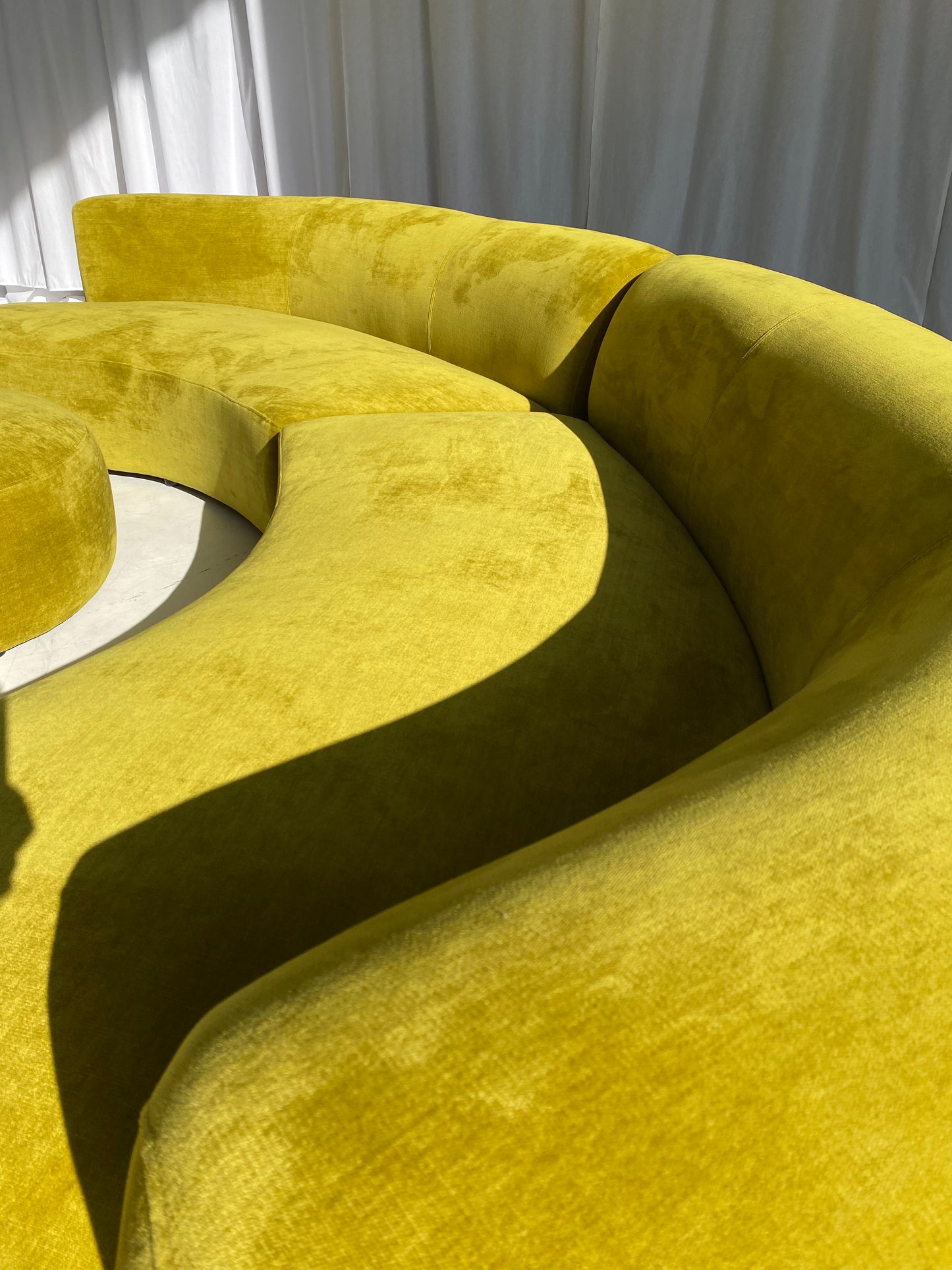 Large Bespoke Chartreuse Sofa with Ottoman