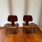 - Set of Two Herman Miller Eames LCW Walnut Lounge Chairs