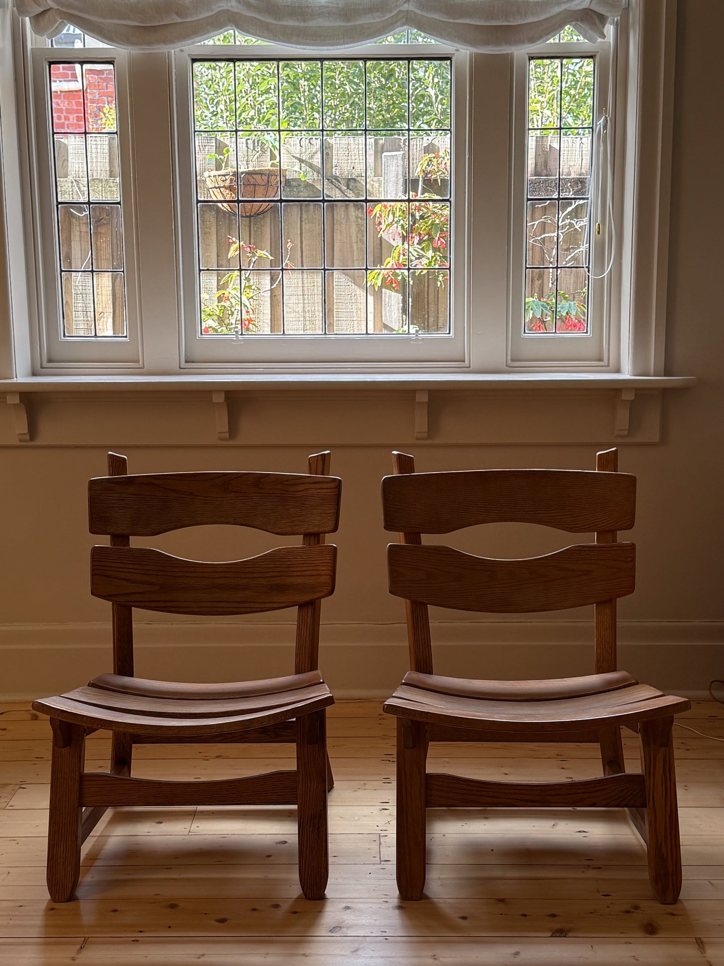 Pair of Brutalist Oak Chairs by Dittmann & Co, Netherlands, 1960's
