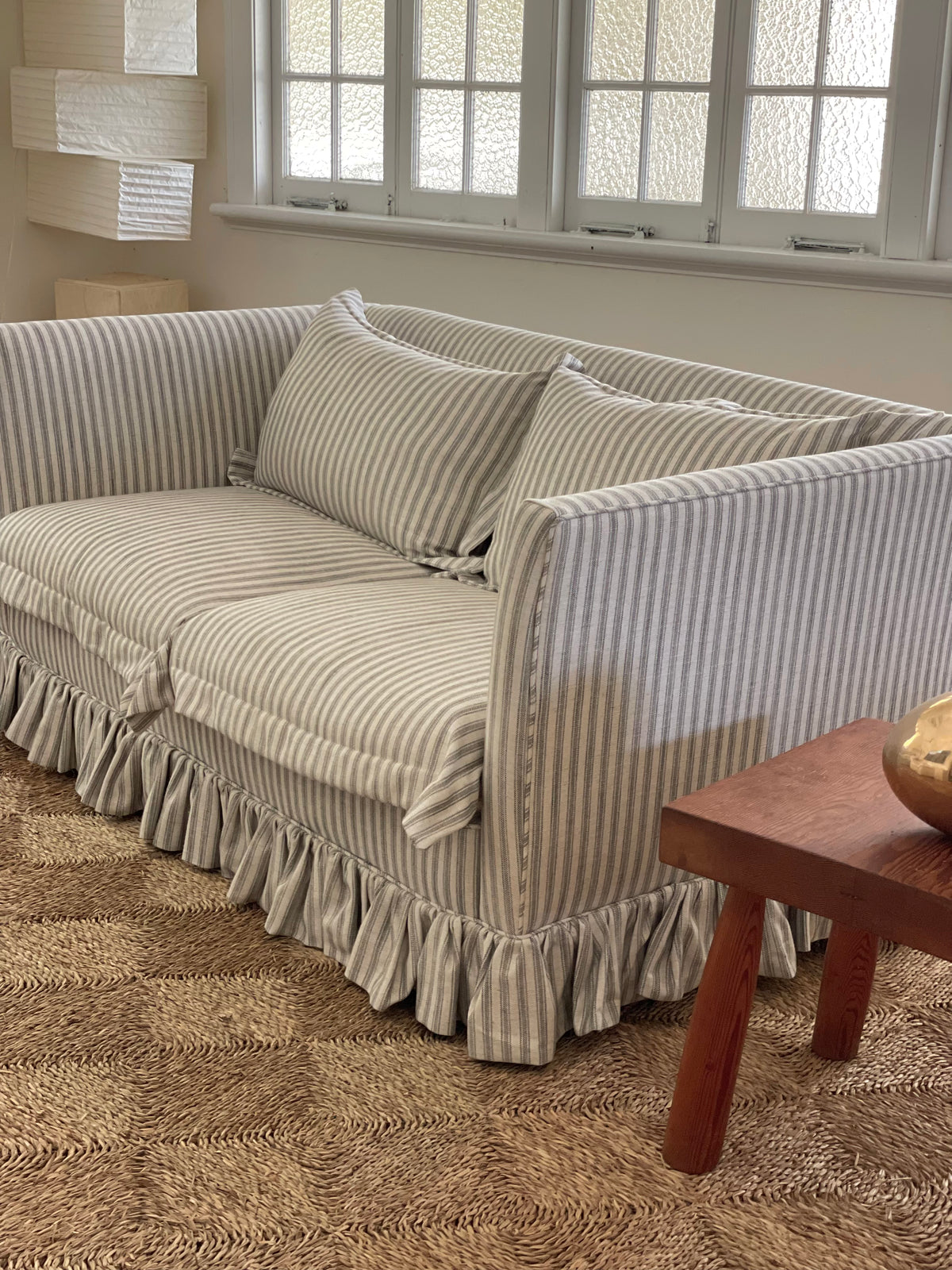 Striped Ruffle Sofa
