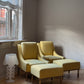 Pair of Lemon Lounge Chairs with Ottomans