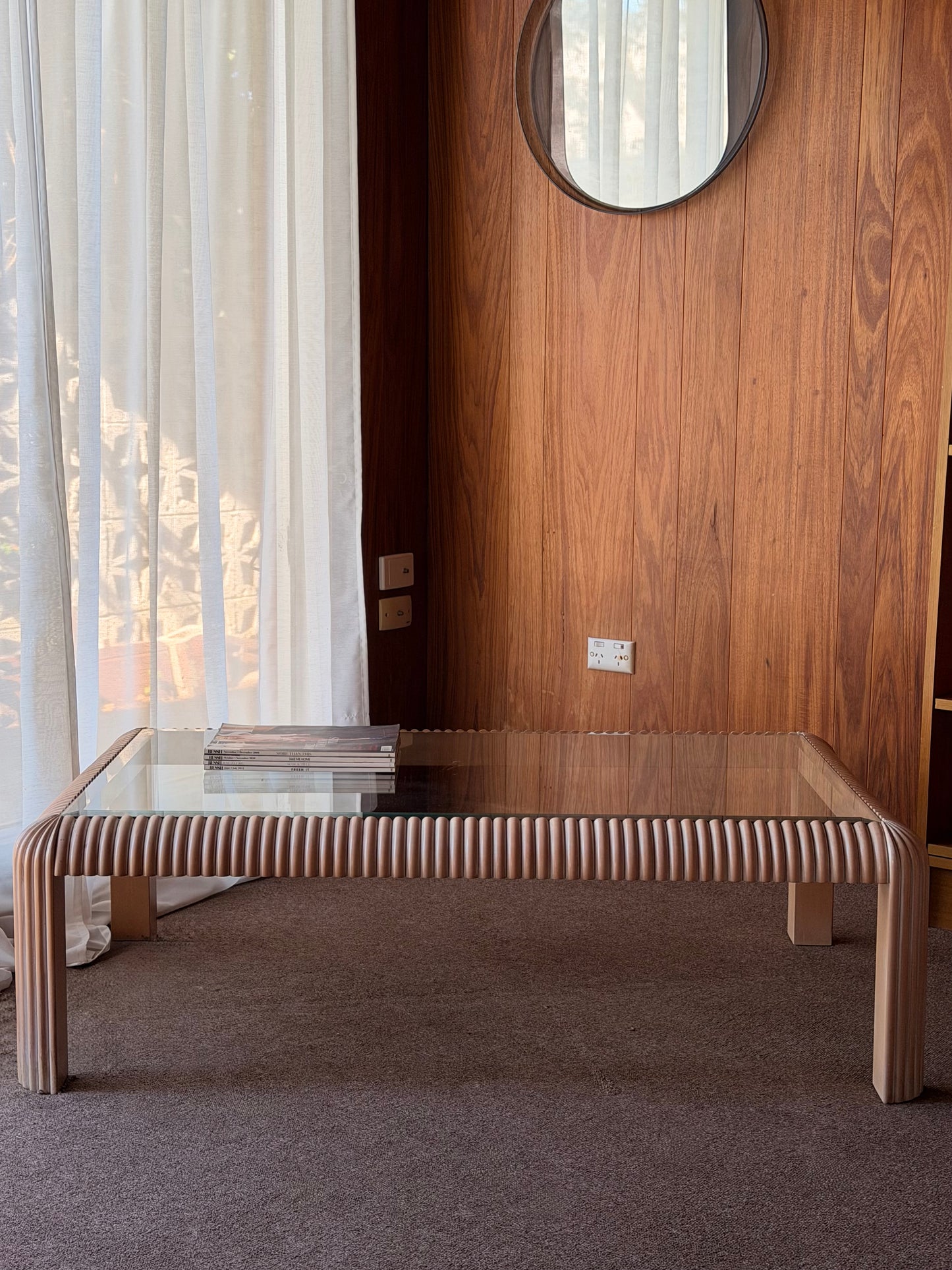 1970s Reed & Glass Coffee Table