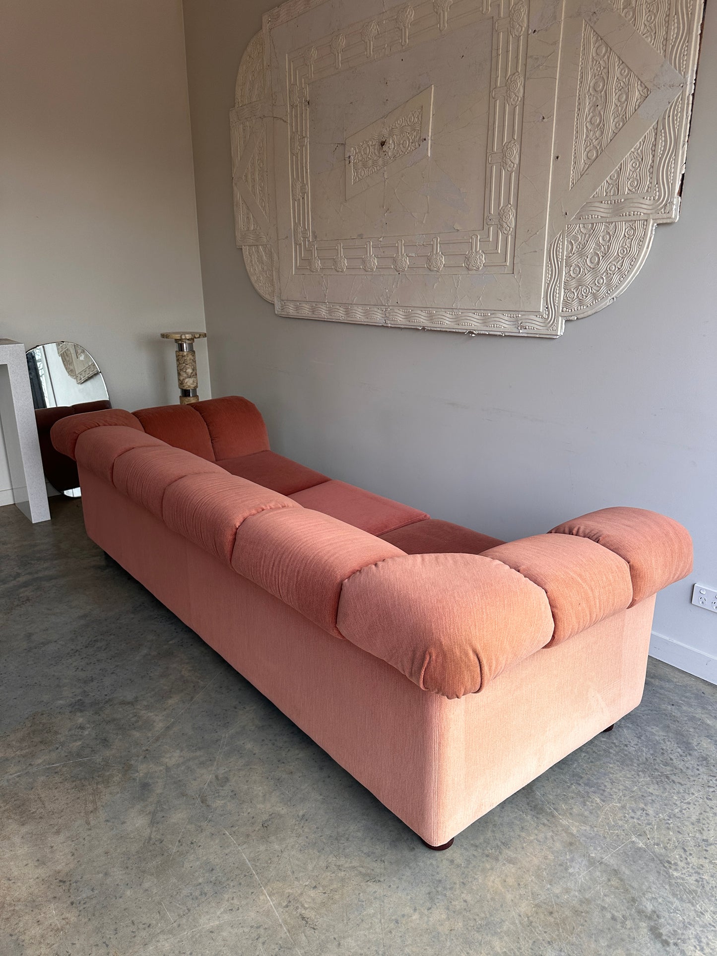 Vintage Dusty Pink Custom Made Sofas, 80's