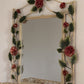 Vintage Italian Tole Hand Painted Mirror with Shelf