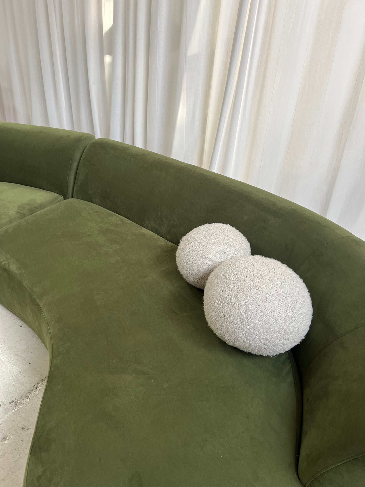 Bespoke Green Curved Modular Sofa