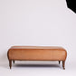 Leather Ottoman with Turned Legs & Castors