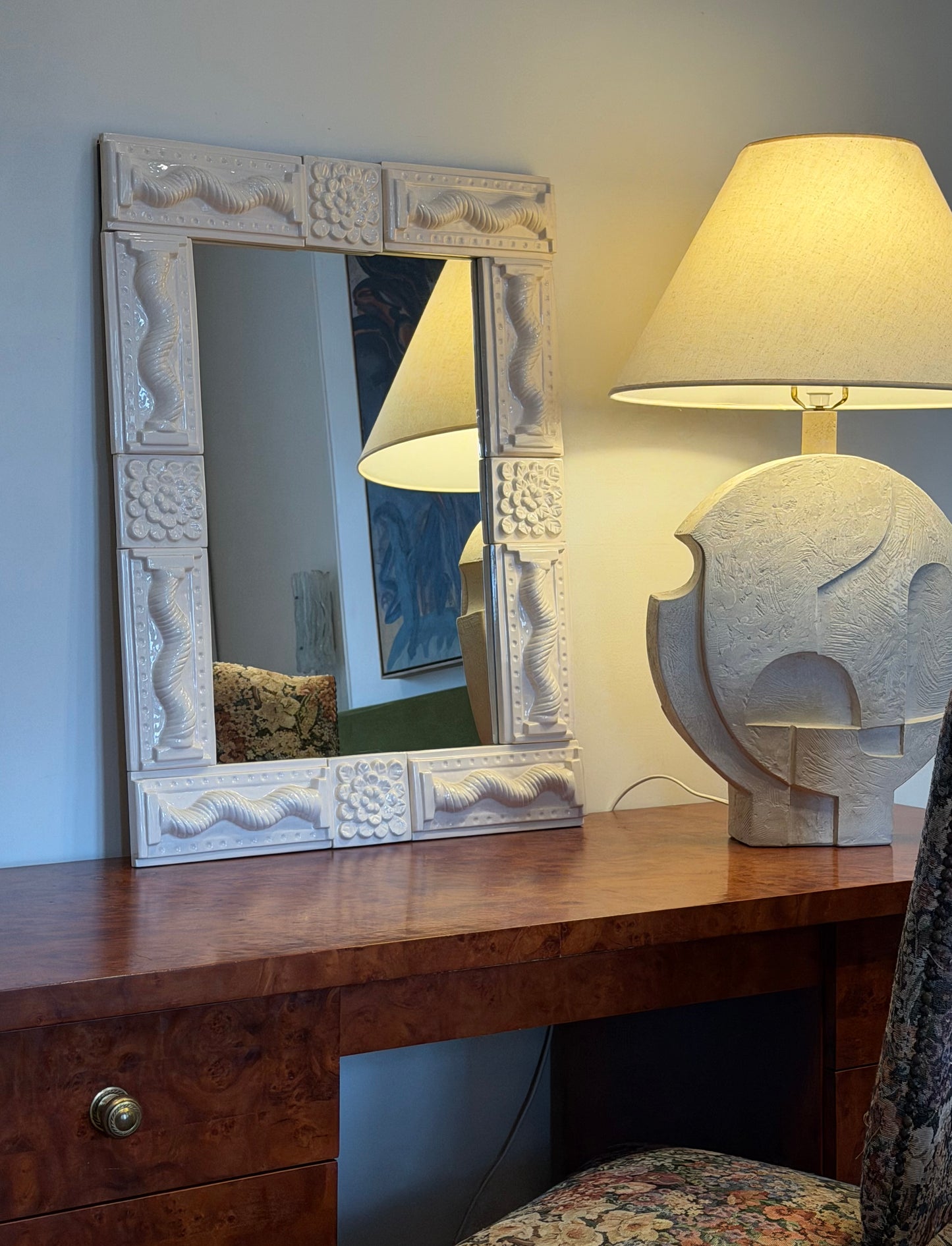 Vintage Ceramic Mirror