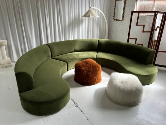 Bespoke Green Curved Modular Sofa