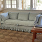 Blue Linen Ruffle Sofa