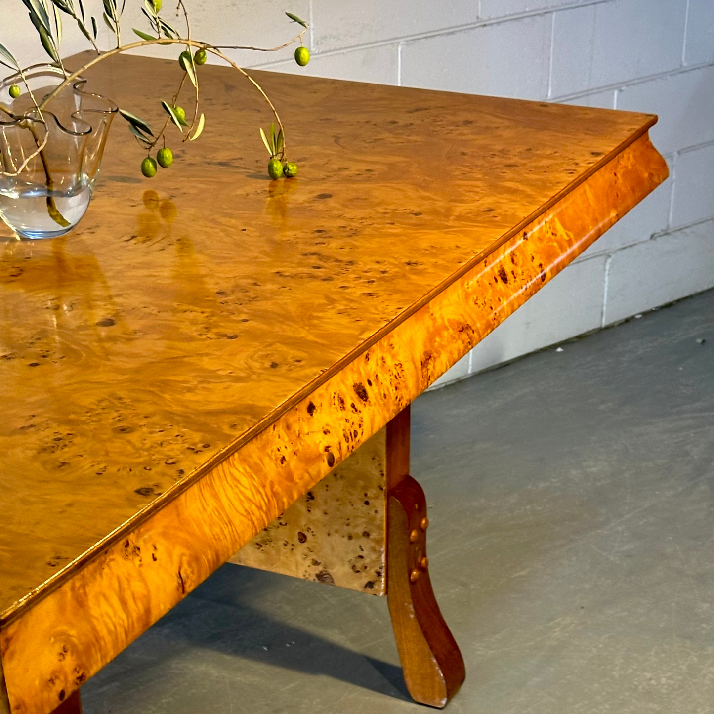 Mid Century Burlwood Dining Table