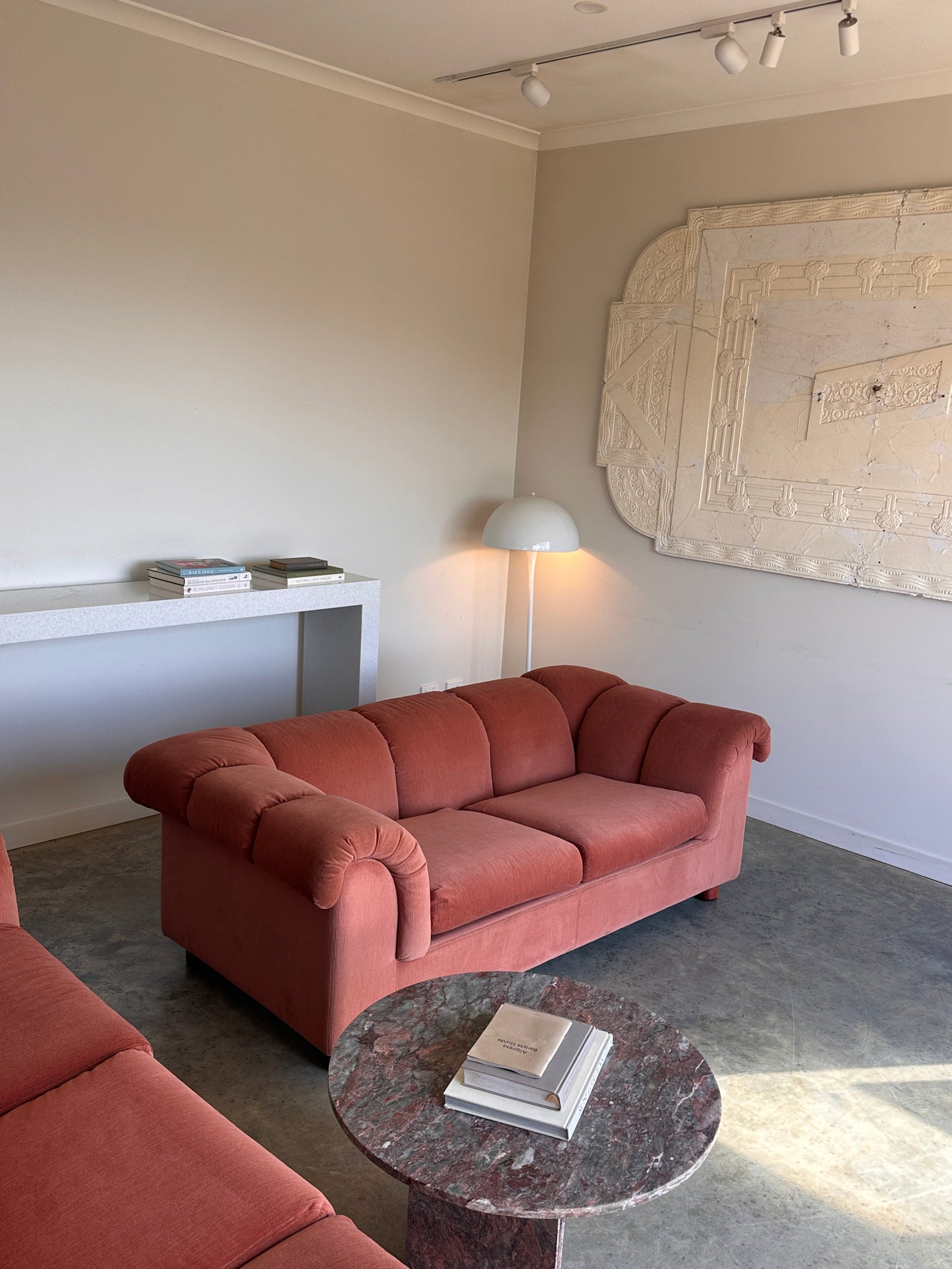 Vintage Dusty Pink Custom Made Sofas, 80's