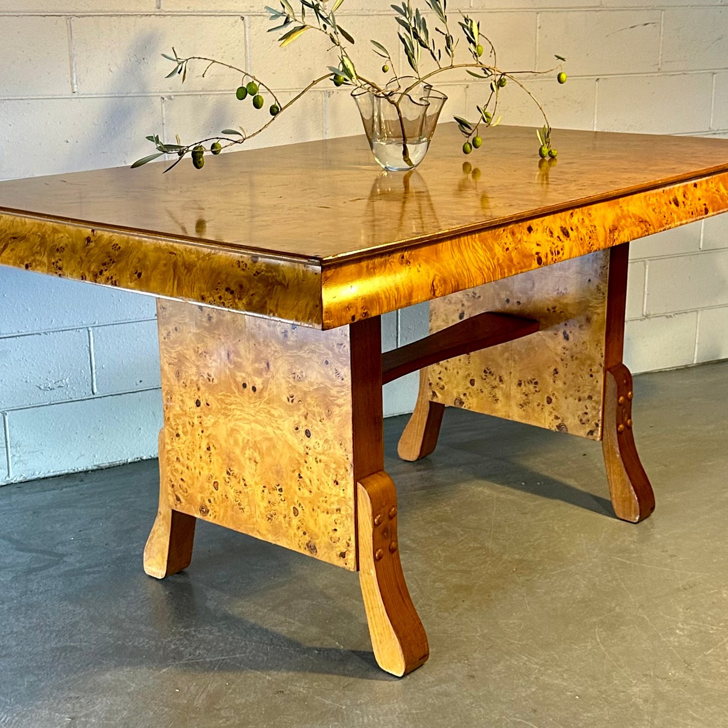 Mid Century Burlwood Dining Table