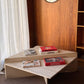 Vintage Triangle Split Level Unfilled Travertine Coffee Table