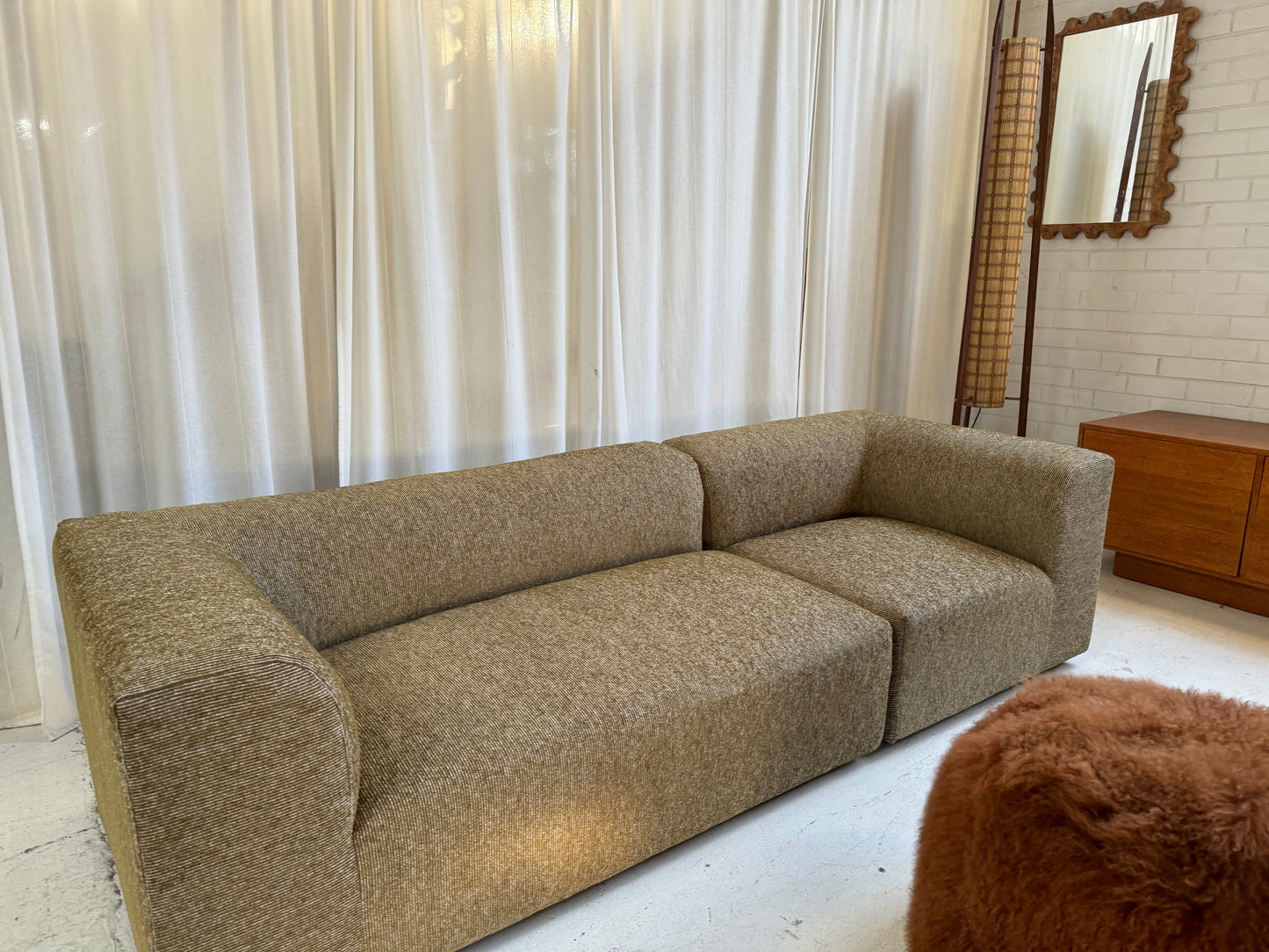 Bespoke Vintage Olive Modular Sofa Set