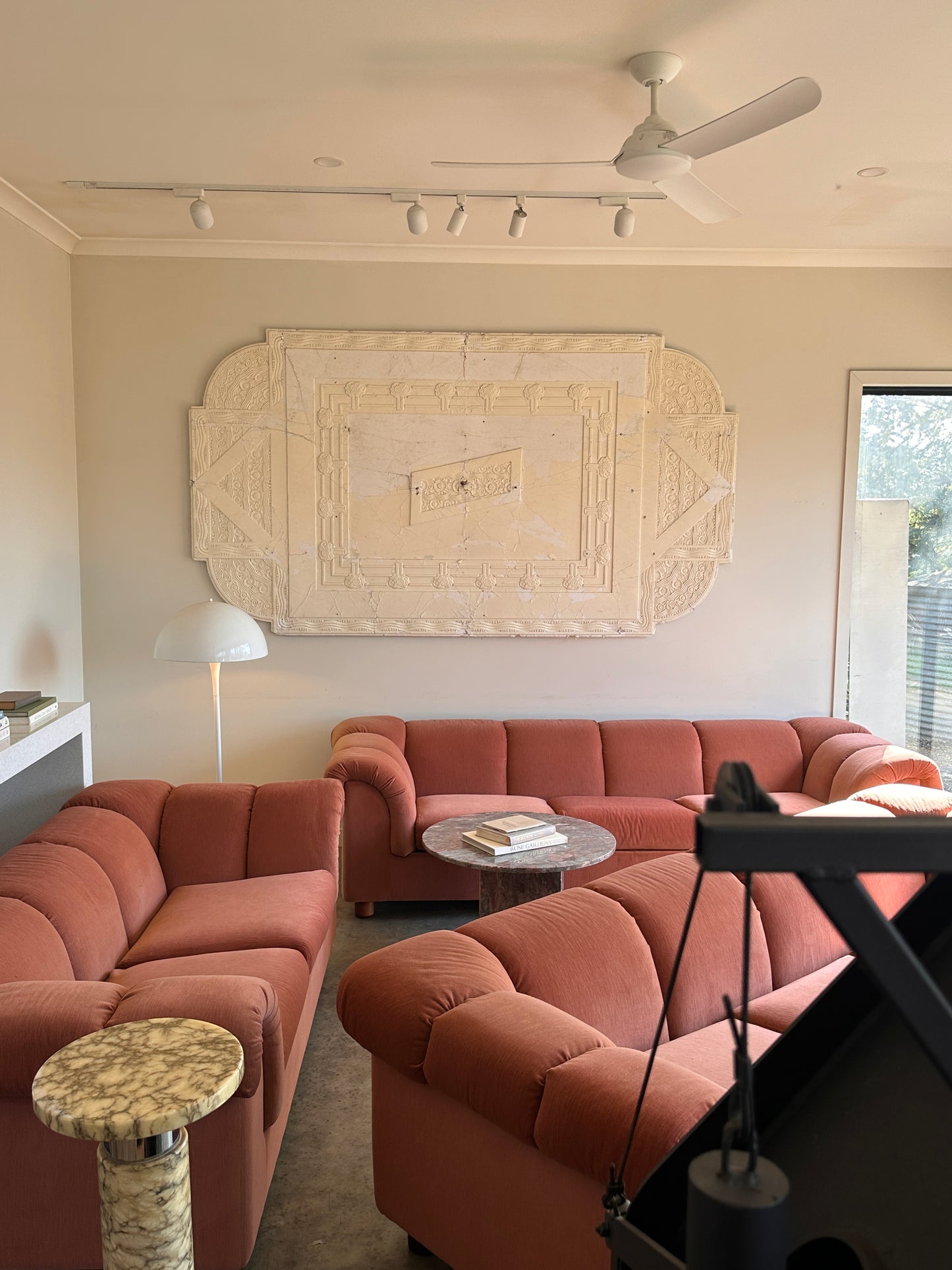 Vintage Dusty Pink Custom Made Sofas, 80's