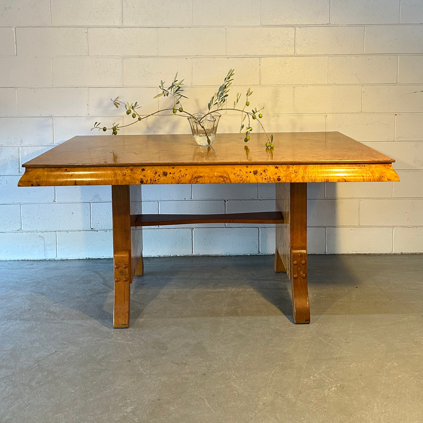 Mid Century Burlwood Dining Table