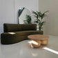 Green Velvet Curved Sofa