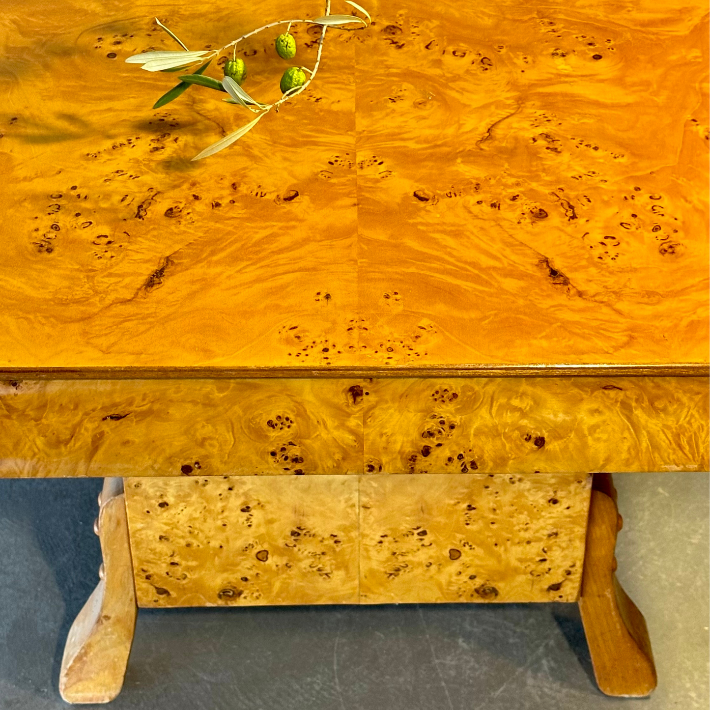 Mid Century Burlwood Dining Table