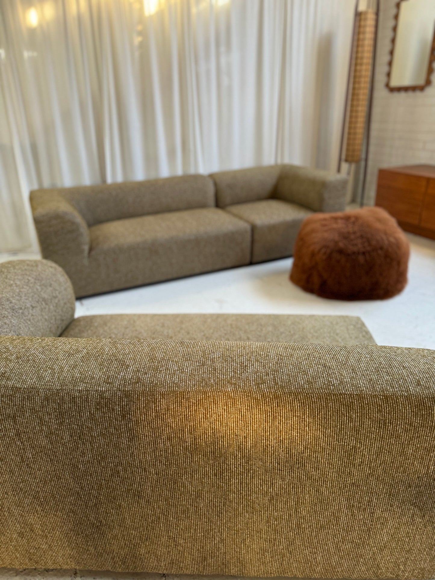 Bespoke Vintage Olive Modular Sofa Set