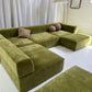 Bespoke Large Olive Velvet Modular Sofa Set