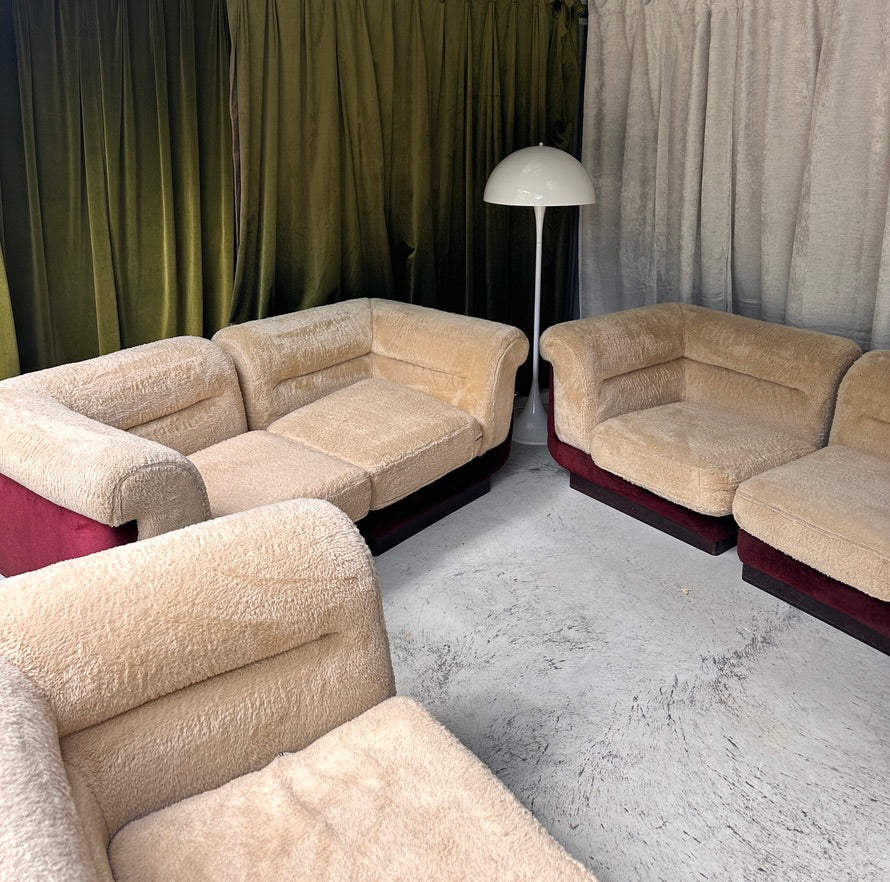 Vintage 8 Piece Fluffy Vanderoza Modular Sofa, 70’s