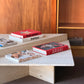 Vintage Triangle Split Level Unfilled Travertine Coffee Table