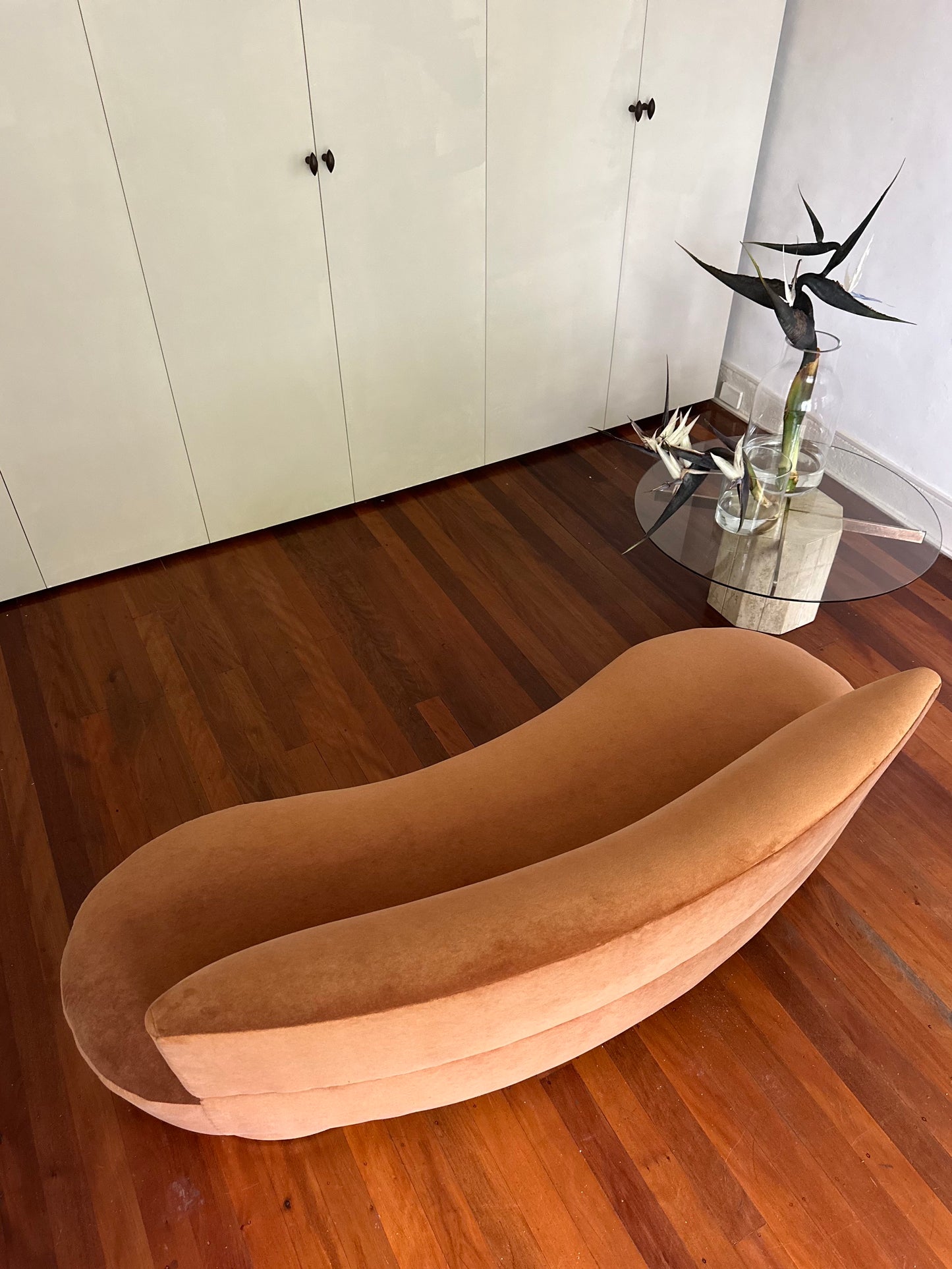 Terracotta Velvet Sofa