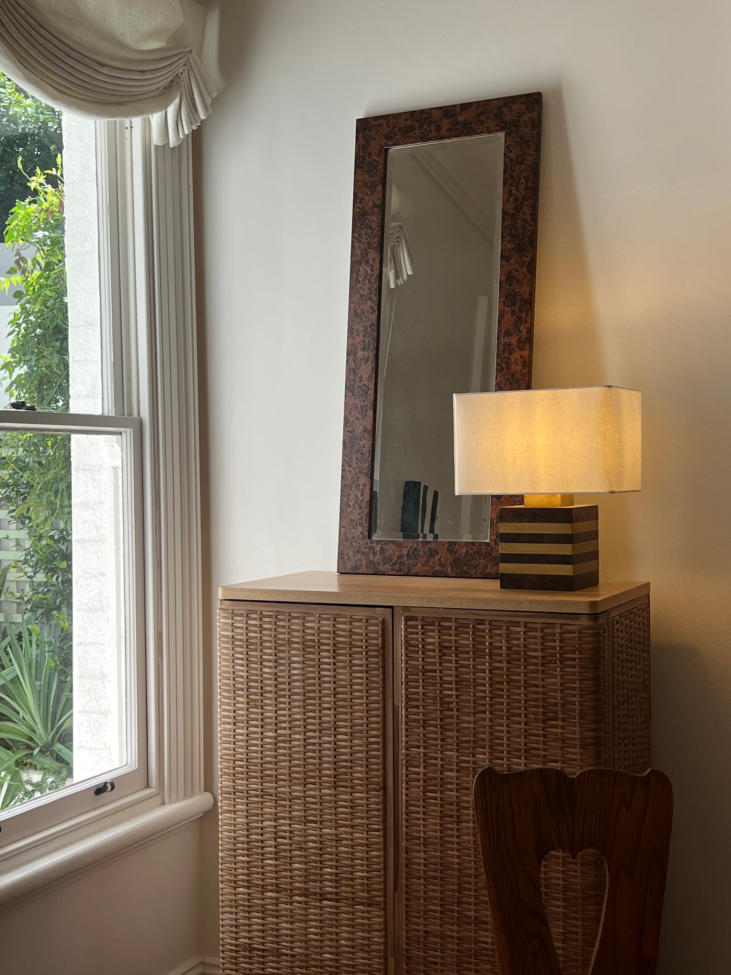 Vintage Walnut Burl Mirror (two available)