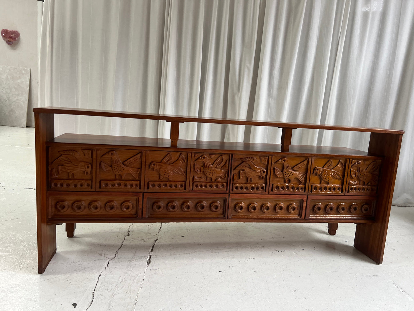 Vintage Carved Wooden Sideboard / Room Divider