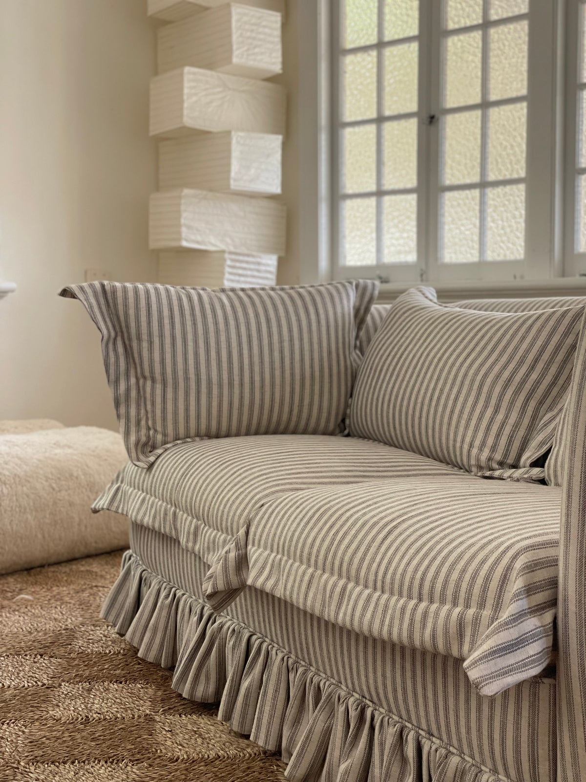 Striped Ruffle Sofa
