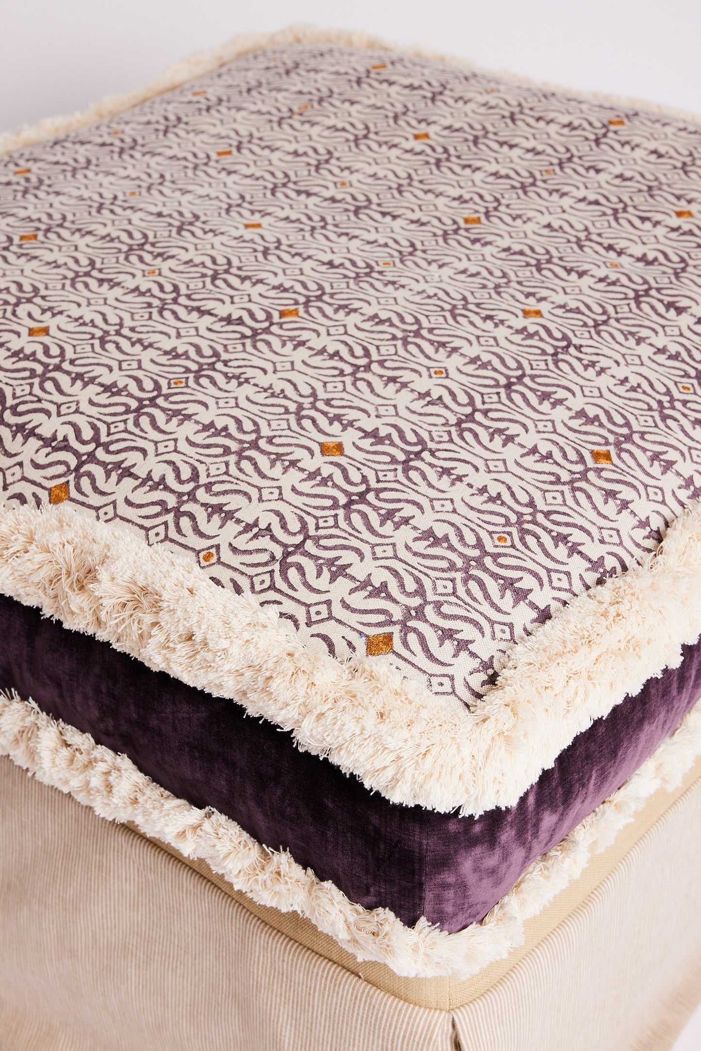 Custom Designer Fabric Ottoman