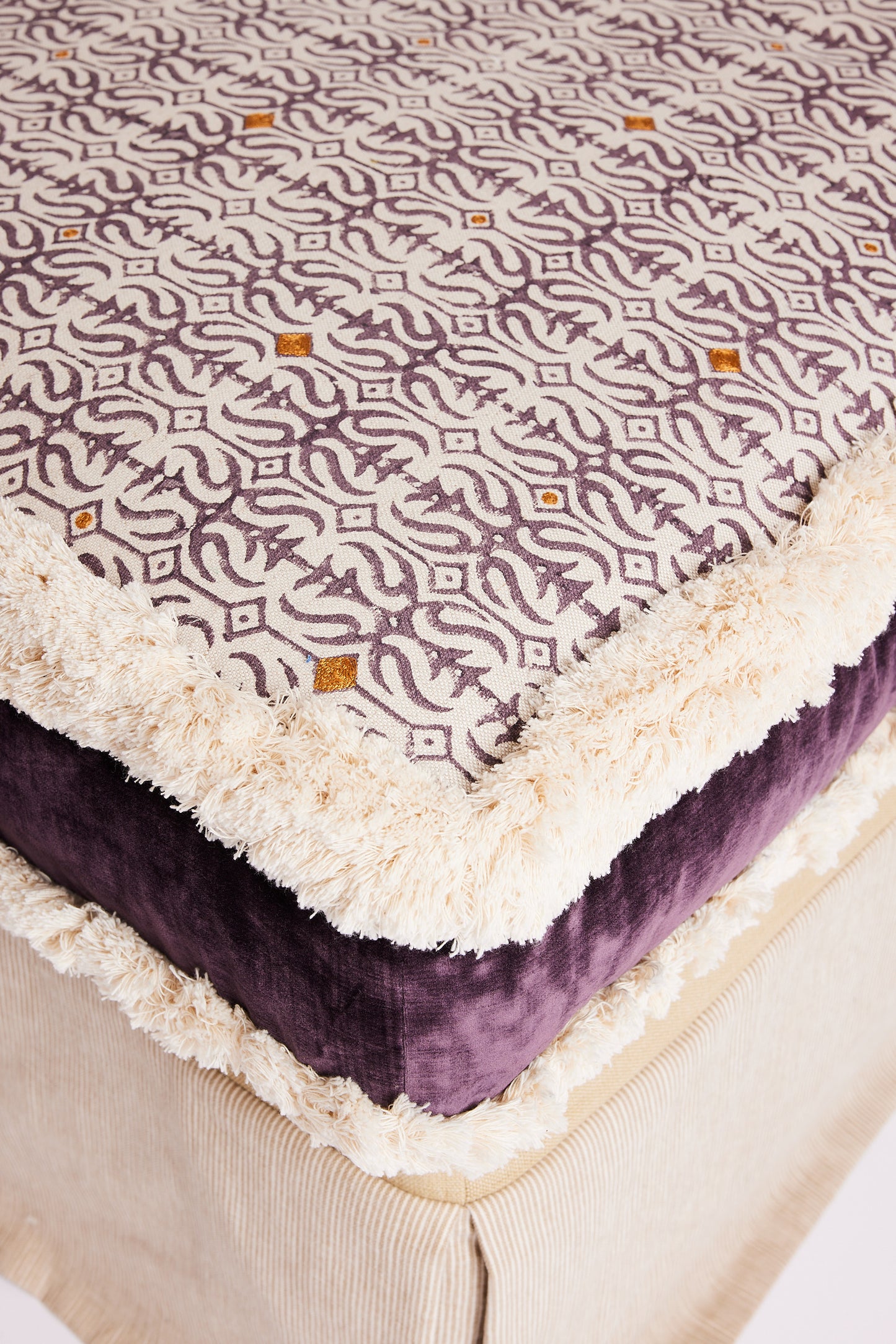 Custom Designer Fabric Ottoman