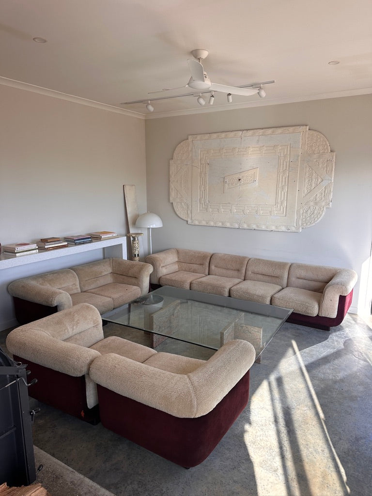 Vintage 8 Piece Fluffy Vanderoza Modular Sofa, 70’s