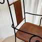 Spanish Wrought Iron & Leather Chairs