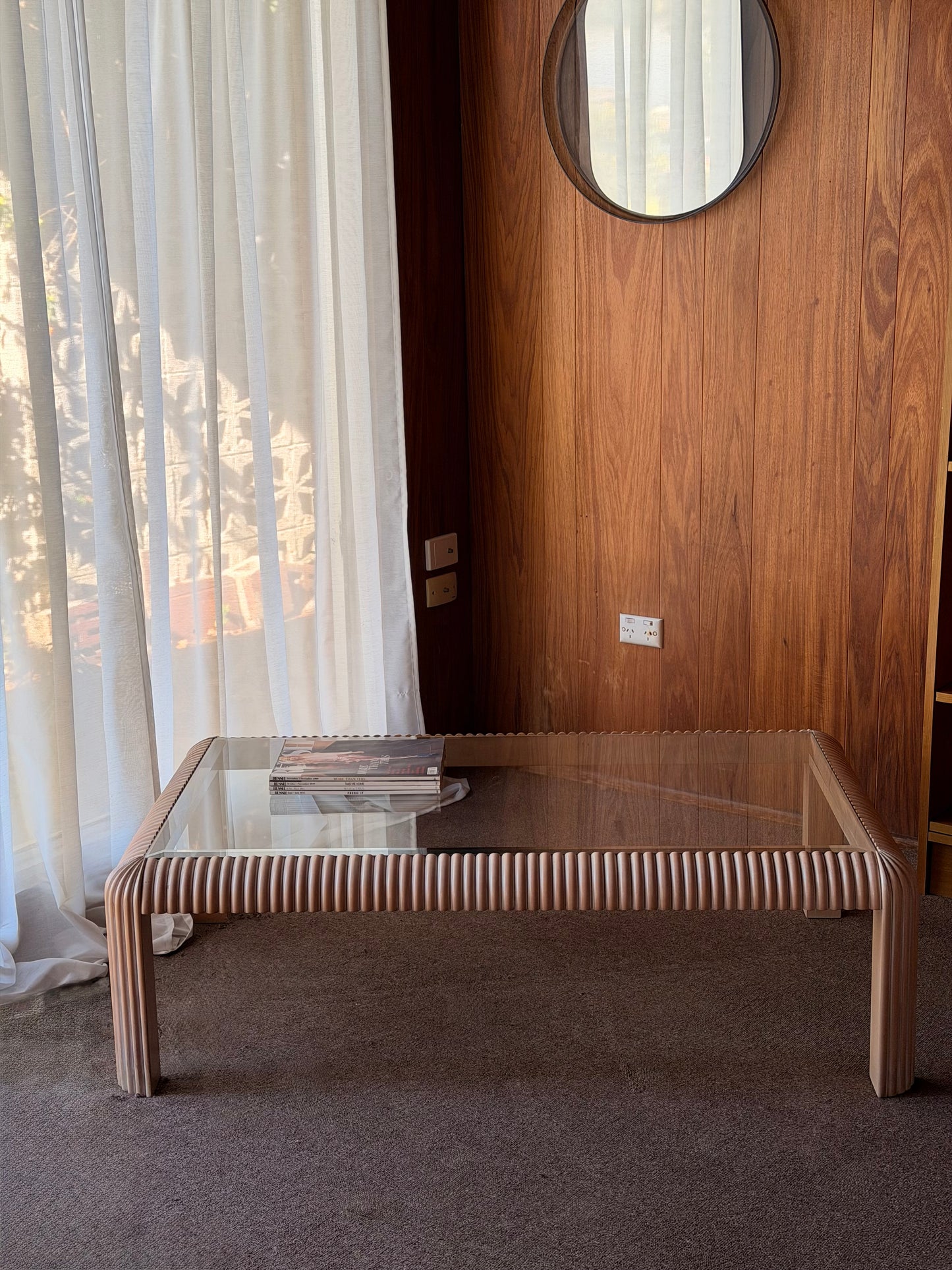 1970s Reed & Glass Coffee Table
