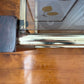 Pair of vintage timber and brass side tables
