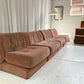 Vintage Dusty Pink Chenille Modular Sofa