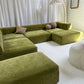 Bespoke Large Olive Velvet Modular Sofa Set
