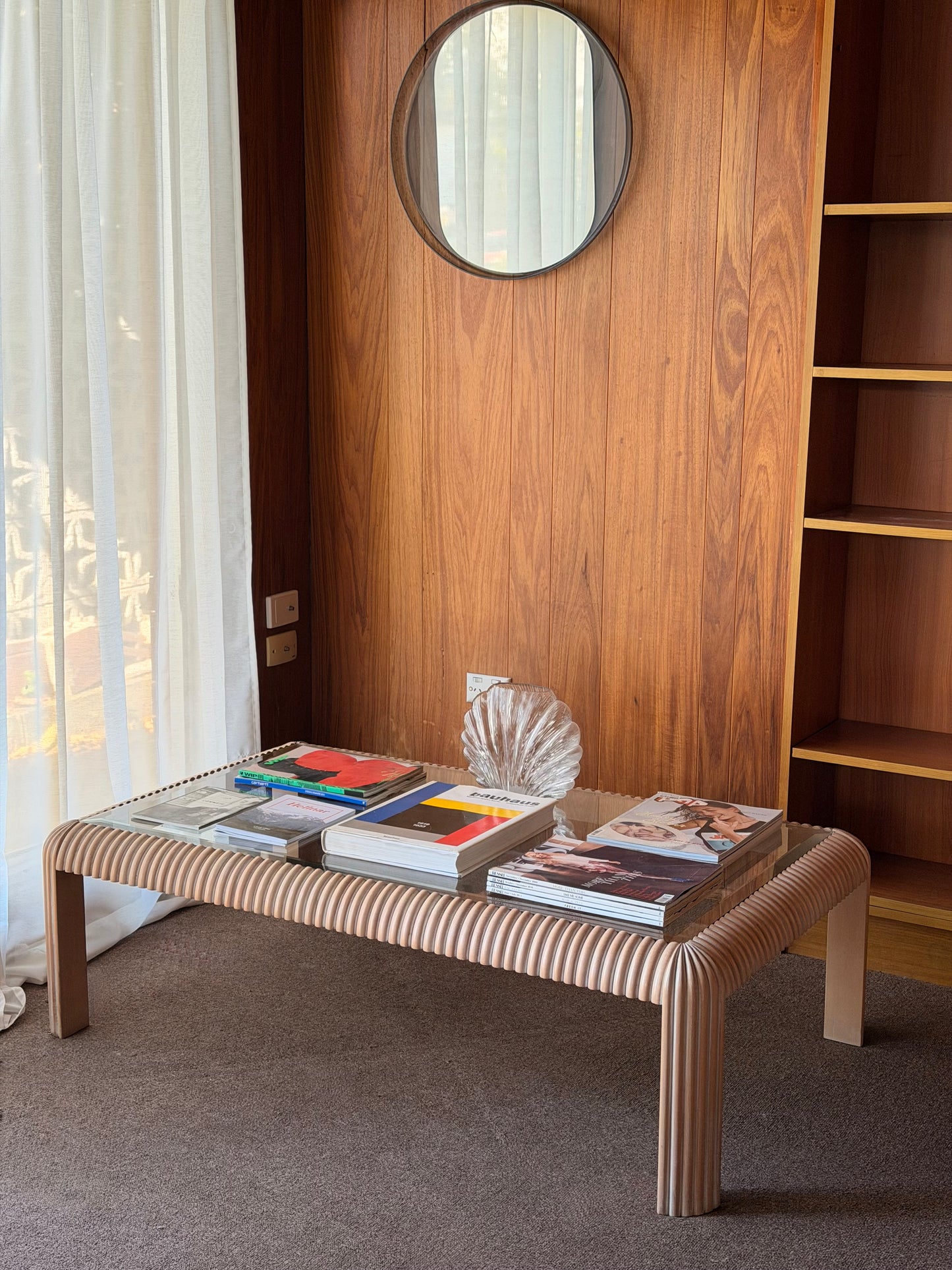 1970s Reed & Glass Coffee Table