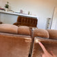 Vintage Tufted Caramel Velvet Curved Sofa