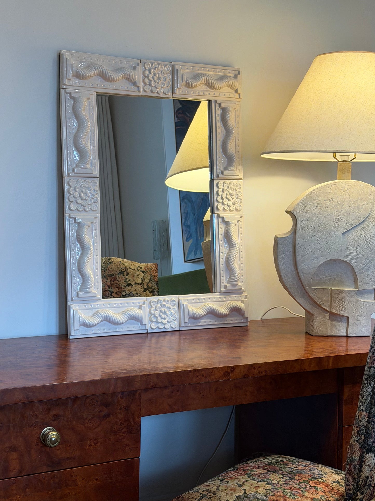 Vintage Ceramic Mirror