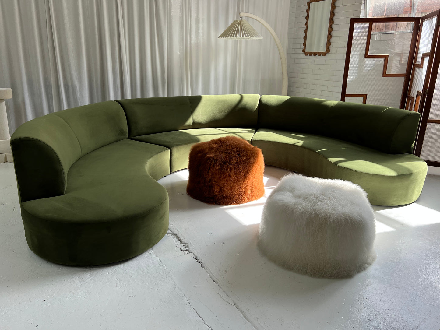 Bespoke Green Curved Modular Sofa