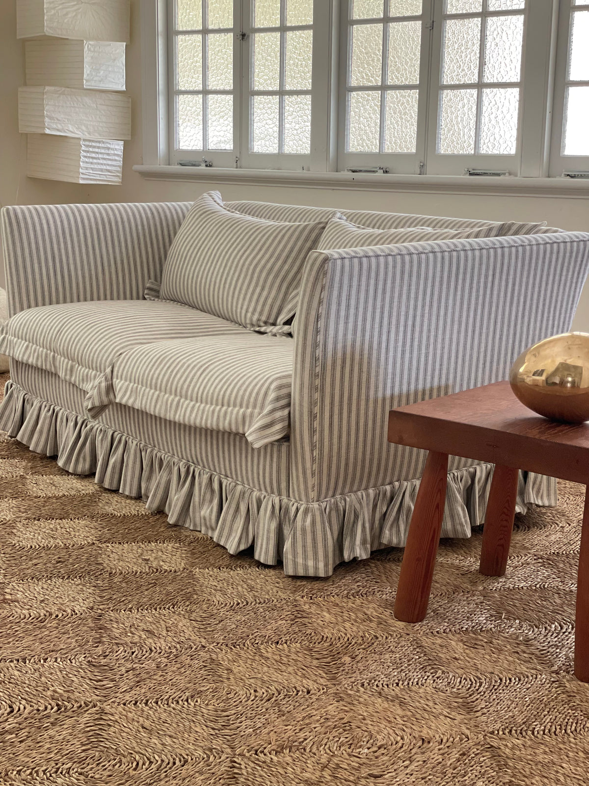Striped Ruffle Sofa